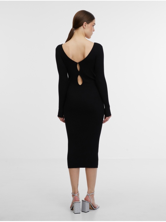 Черна плетена рокля - изглед 3