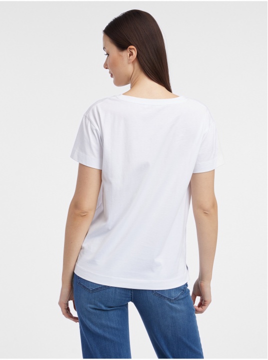 Бяла тениска с щампа - изглед 3
