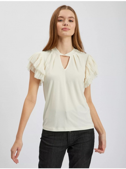 Блуза в кремав цвят - изглед 1