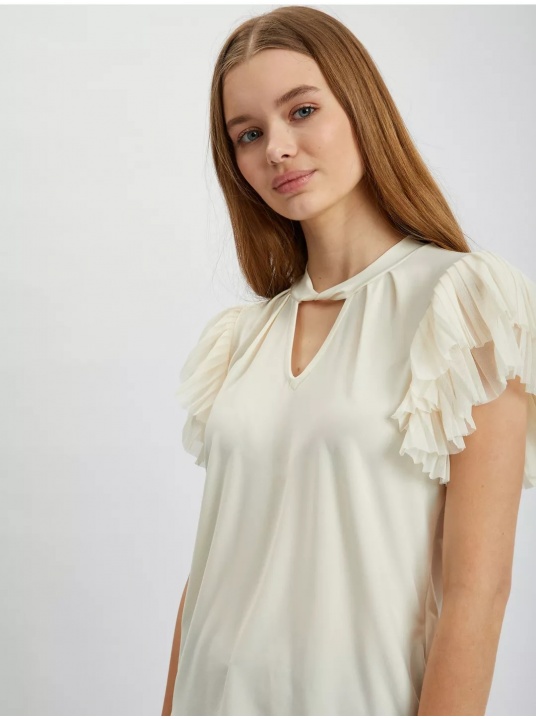 Блуза в кремав цвят - изглед 2