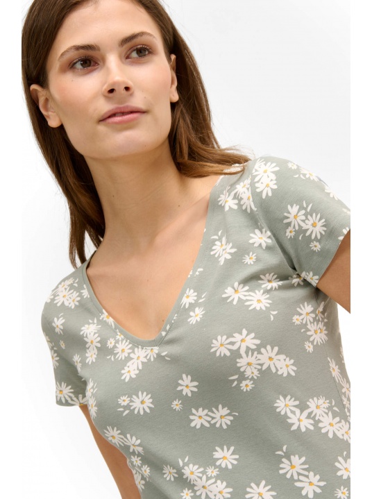 Тениска с флорален принт - изглед 2