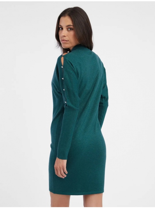 Зелена рокля от лурекс - изглед 3