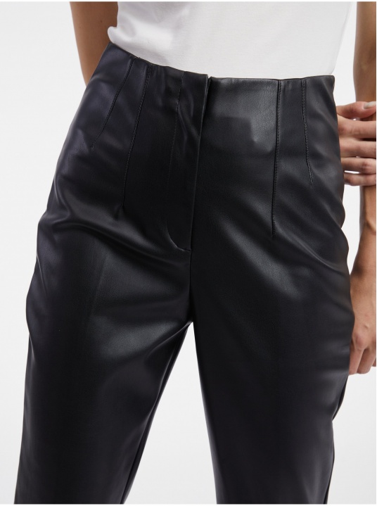 Черен кожен панталон - изглед 2