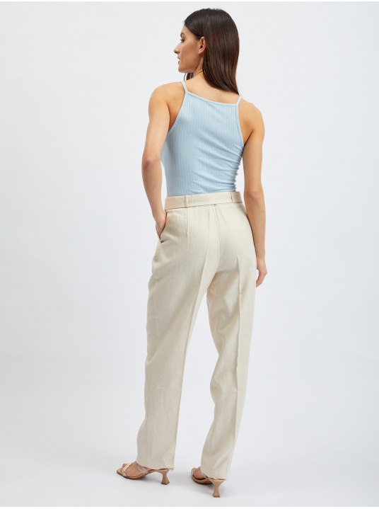 Ленен панталон с колан - изглед 3