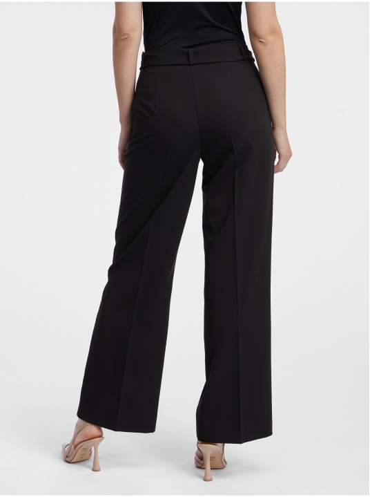 Черен панталон с широки крачоли - изглед 3