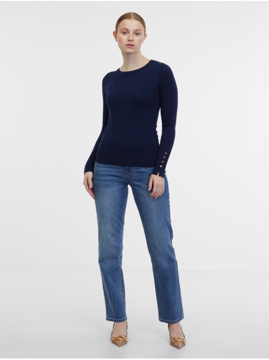 Тъмносин пуловер - изглед 2