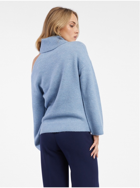 Пуловер с голо рамо - изглед 3