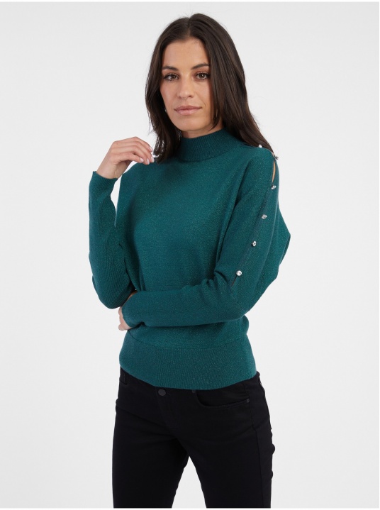 Блестящ пуловер - изглед 1