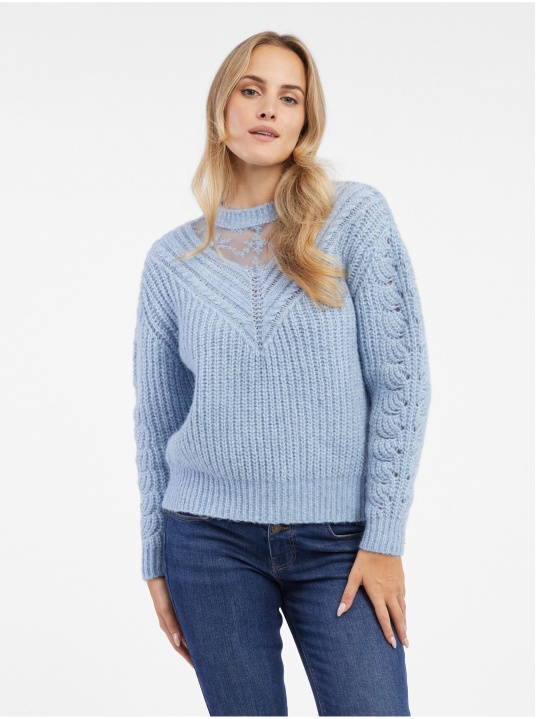 Пуловер с бродерия - изглед 1