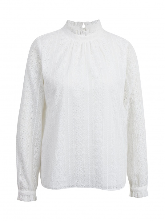 Бяла дантелена блуза - изглед 5