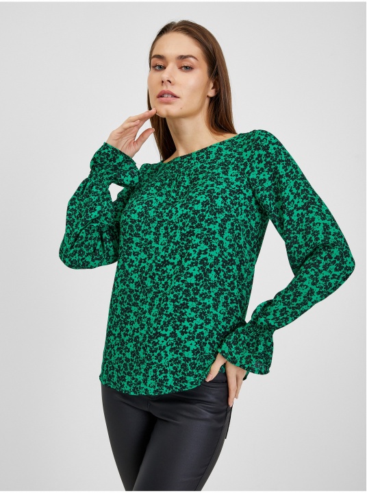 Зелена блуза на цветя - изглед 1
