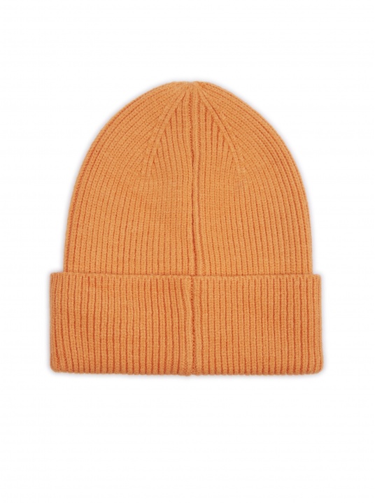 Оранжева рипсена шапка - изглед 3