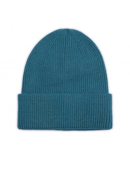 Синя рипсена шапка - изглед 2