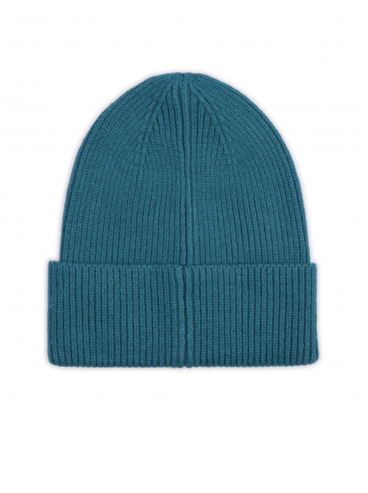 Синя рипсена шапка - изглед 3