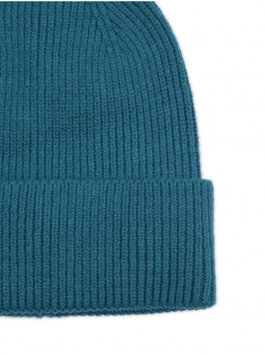 Синя рипсена шапка - изглед 4