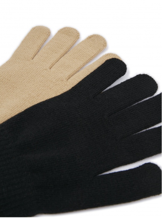Комплект от два чифта ръкавици в черно и бежово - изглед 3