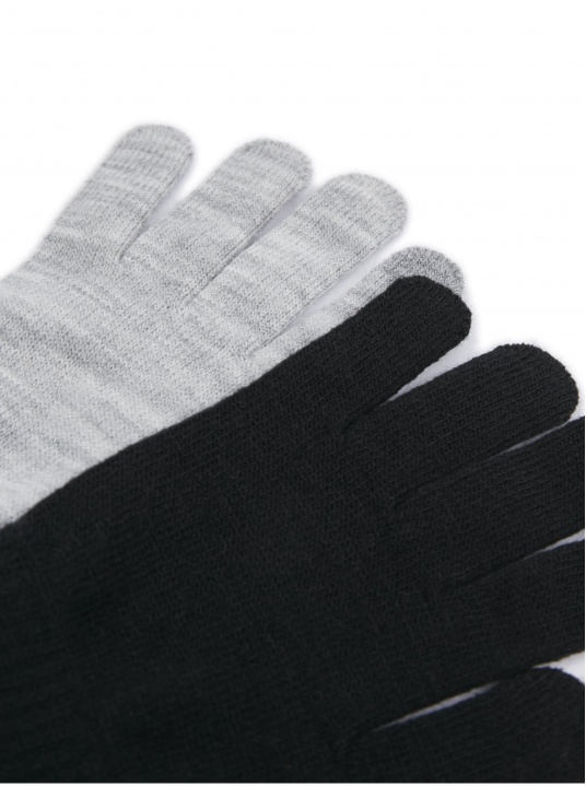 Комплект от два чифта ръкавици в черно и сиво - изглед 3