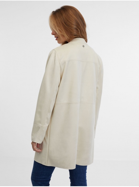 Бежово палто от еко кожа - изглед 2
