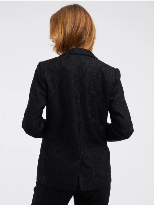 Черно сако с бродерия - изглед 3